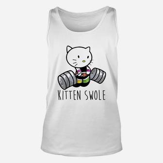 Kitten Swole Cat Powerlifting Weightlifting Gym Unisex Tank Top | Crazezy