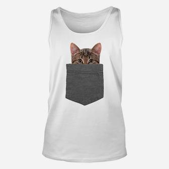 Kitty In Your Pocket Tshirt Cat Shirt Unisex Tank Top | Crazezy