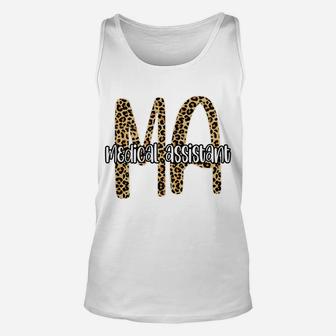 Ma Medical Assistant Tee, Leopard Plaid Clinical Nurse Gift Unisex Tank Top | Crazezy