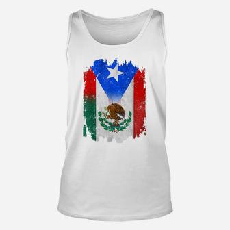 Mexirican Mexico Flag Puerto Rico Flag Boricua Chicano Gift Unisex Tank Top | Crazezy AU