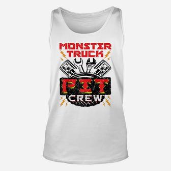 Monster Truck Pit Crew Raglan Baseball Tee Unisex Tank Top | Crazezy