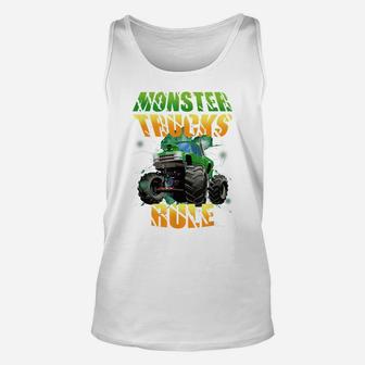Monster Trucks Rule Shirt With Green Monster Truck Unisex Tank Top | Crazezy