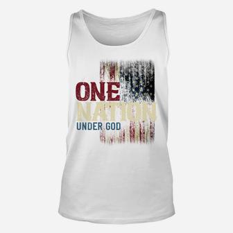 One Nation Under God, American Flag, Patriot, America Lovers Sweatshirt Unisex Tank Top | Crazezy