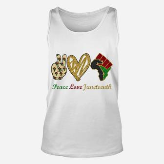 Peace Love Juneteenth Black Pride Freedom Independence Day Unisex Tank Top | Crazezy AU