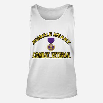 Purple Heart Combat Veteran T-Shirt Unisex Tank Top | Crazezy DE