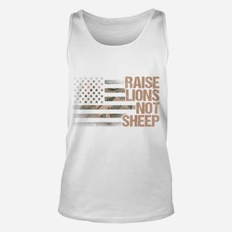 Raise Lions Not Sheep - American Patriot - Patriotic Lion Unisex Tank Top | Crazezy