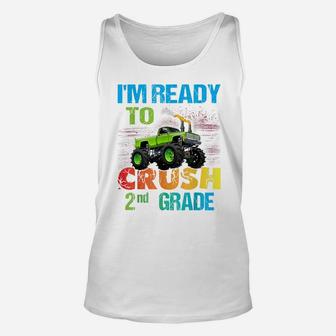Ready To Crush 2Nd Grade Monster Truck Design School Shirt Unisex Tank Top | Crazezy