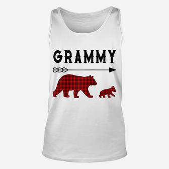 Red Plaid Buffalo Grammy Bear Christmas Pajama Family Gift Raglan Baseball Tee Unisex Tank Top | Crazezy DE