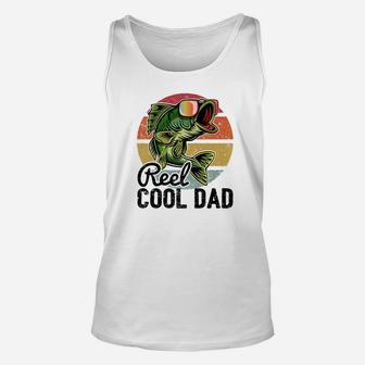 Reel Cool Dad Retro Fishing Sunglasses Funny Father Day Gift Premium Unisex Tank Top | Crazezy