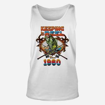 Reel Fishing Legend 60th Birthday Keeping It Reel Since 1960 T-shirt Unisex Tank Top | Crazezy