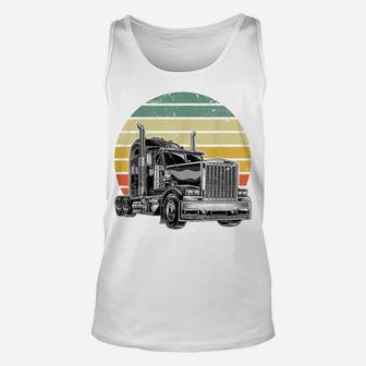 Retro Vintage Trucker Big Rig Semi-Trailer Truck Driver Gift Unisex Tank Top | Crazezy