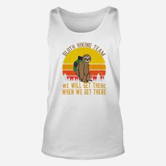 Sloth Hiking Team We Will Get There Funny Vintage Unisex Tank Top | Crazezy