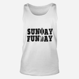 Sunday Funday Vintage Football Sports Weekend Partying Unisex Tank Top | Crazezy