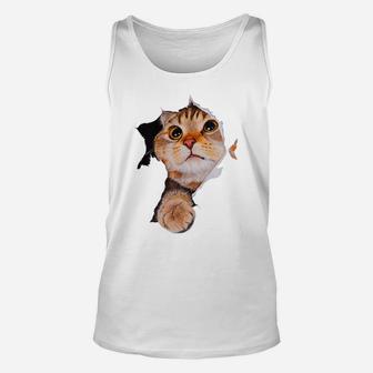 Sweet Kitten Torn Cloth - Funny Cats Lover Cats Owner Unisex Tank Top | Crazezy AU