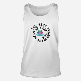Swimming The Best Things In Life Mess Up Your Hair Unisex Tank Top | Crazezy