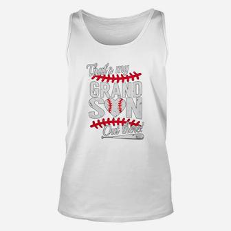 Womens Thats My Grandson Out There Baseball Unisex Tank Top | Crazezy