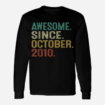 11 Years Old Awesome Since October 2010 11Th Birthday Gift Unisex Long Sleeve | Crazezy