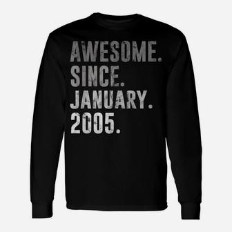 16 Year Old Birthday Gifts Awesome Since January 2005 Unisex Long Sleeve | Crazezy