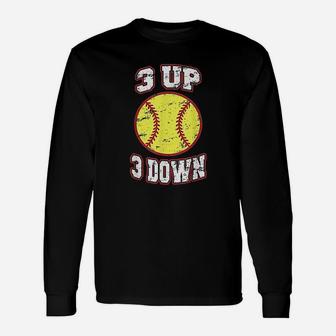 3 Up 3 Down Softball Fun Cute For Moms Dads Gifts Unisex Long Sleeve | Crazezy