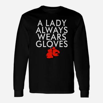 A Lady Always Wears Gloves Boxing Coach Spar T Shirt Unisex Long Sleeve | Crazezy DE