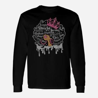 African American Black Queen Hair Words Black History Month Unisex Long Sleeve | Crazezy