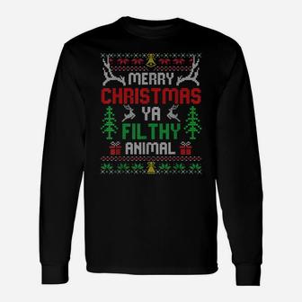 Alone At Home Movies Merry Christmas You Filty Animal Ugly Unisex Long Sleeve | Crazezy