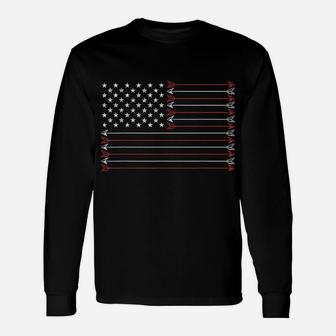 American Flag Arrows Archery Bow Hunting Archer Gift Unisex Long Sleeve | Crazezy
