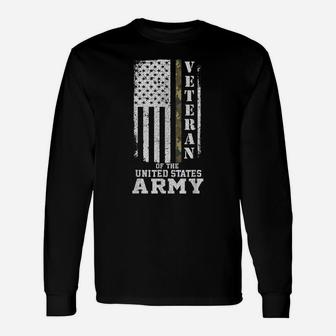 American Flag Camo Proud Us Army Veteran, US Army Unisex Long Sleeve | Crazezy