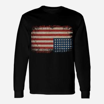 American Flag Distress Upside Down United States Usa Unisex Long Sleeve | Crazezy