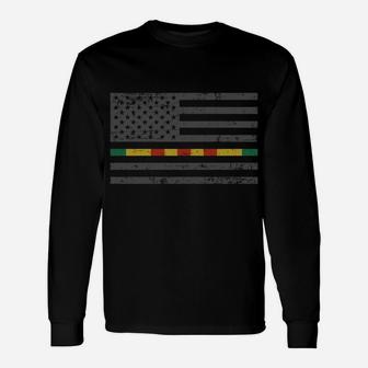 American Flag With Vietnam Ribbon Stripe For Vietnam Veteran Sweatshirt Unisex Long Sleeve | Crazezy