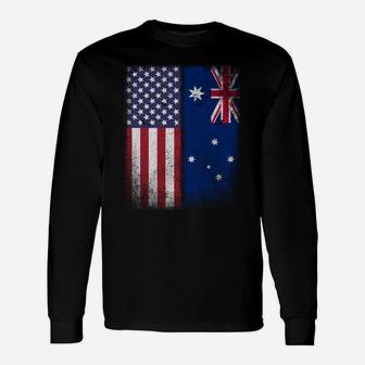 Australian American Flag Australia Usa Sweatshirt Unisex Long Sleeve | Crazezy UK