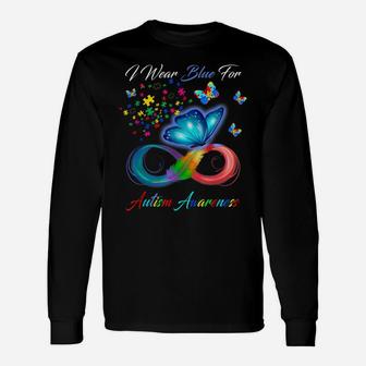 Autism Awareness - I Wear Blue For Autism Awareness Gifts Unisex Long Sleeve | Crazezy