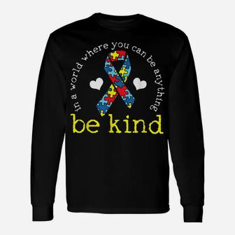 Autism Awareness Tshirt Kindness Puzzle Ribbon Heart Unisex Long Sleeve | Crazezy CA