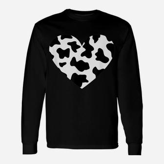 Awesome Cow Print Black & White Print Heart Unisex Long Sleeve | Crazezy CA