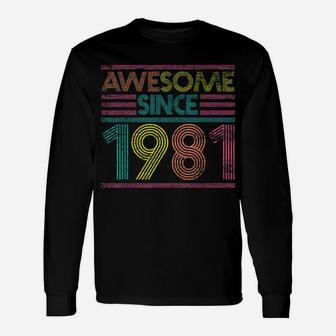 Awesome Since 1981 39Th Birthday Gifts 39 Years Old Unisex Long Sleeve | Crazezy