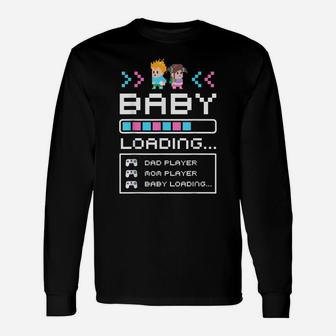 Baby Loading Gamer Shirt Cute Mom Dad Pregnancy Announcement Unisex Long Sleeve | Crazezy DE