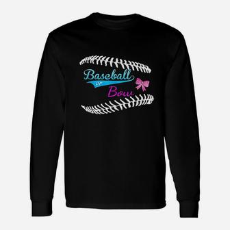 Baseball Gender Reveal Team Baseball Or Bow Party Team Unisex Long Sleeve | Crazezy