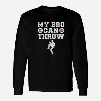 Baseball Pitcher Funny Sister Brother Unisex Long Sleeve | Crazezy