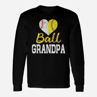 Baseball Softball Ball Heart Grandpa Unisex Long Sleeve | Crazezy