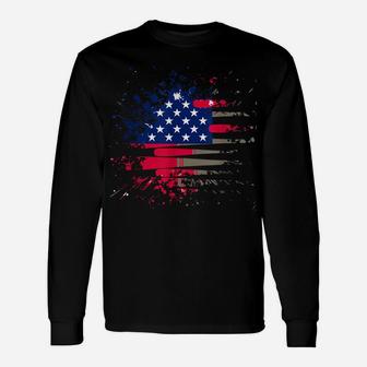 Baseball US American Flag T-Shirt Unisex Long Sleeve | Crazezy