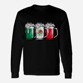 Beer Mexican Flag T Shirt Cinco De Mayo Women Mexico Gifts Unisex Long Sleeve | Crazezy CA