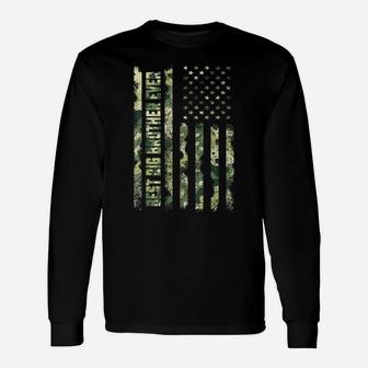 Best Big Brother Ever American Flag Camo Tshirt Fathers Day Unisex Long Sleeve | Crazezy DE
