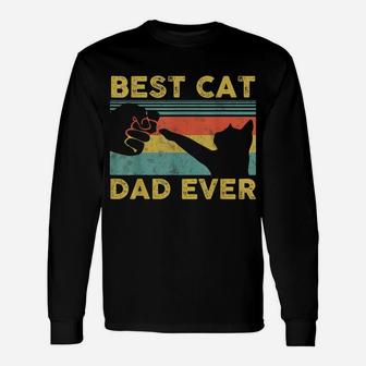 Best Cat Dad Ever Tee Funny Cat Daddy Father Vintage Gift Unisex Long Sleeve | Crazezy
