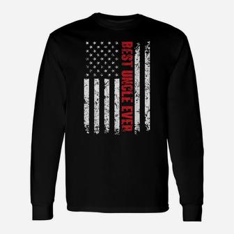 Best Uncle Ever American Flag Tshirt Gift For Uncle Unisex Long Sleeve | Crazezy