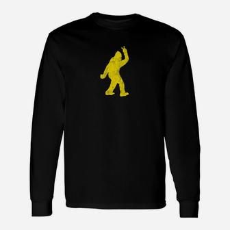 Bigfoot Peace Distressed Hiking Camping Outdoor Unisex Long Sleeve | Crazezy UK