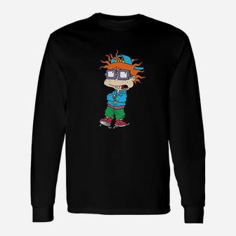 Black Taping Cool Chuckie With Baseball Hat Unisex Long Sleeve | Crazezy
