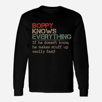 Boppy Knows Everything If He Doesn't Know Vintage Boppy Unisex Long Sleeve | Crazezy AU