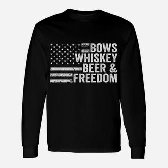 Bows Whiskey Beer And Freedom - Funny Bow Hunting Archery Unisex Long Sleeve | Crazezy CA