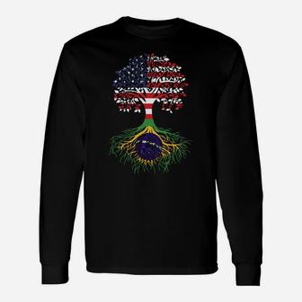 Brazilian Roots American Grown Tree Flag Sweatshirt Unisex Long Sleeve | Crazezy