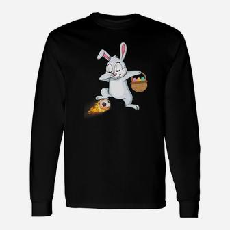 Bunny Rabbit Easter Eggs Dabbing Playing Fire Soccer Unisex Long Sleeve | Crazezy CA